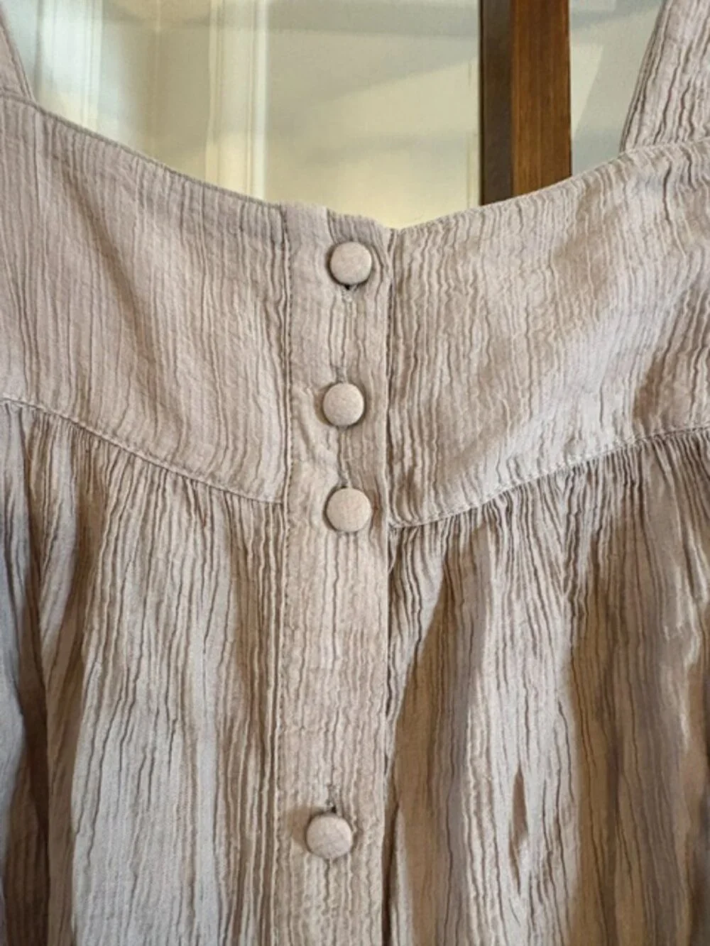 Zara The Alexi Ruffled Blouse in Stone, Size XL